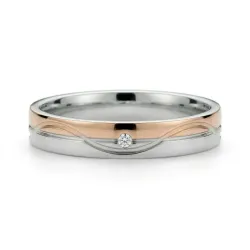 Alliance Nivra en Or Blanc & Rose 18K et Diamants Naturels