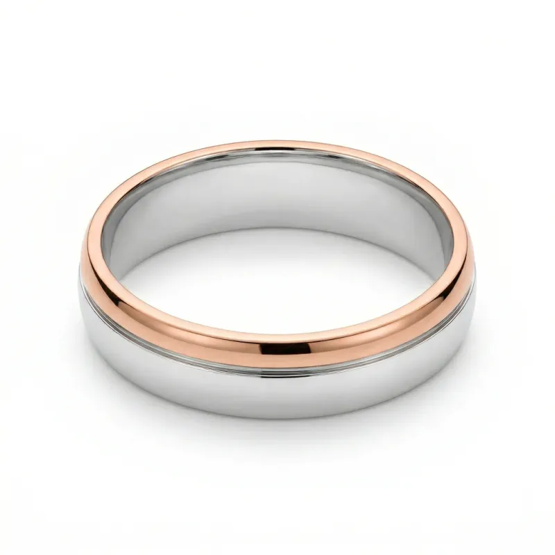 Alliance Luneo Or Blanc & Rose 18K – Alliances Celinni