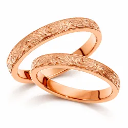Lioraé Ehering aus 18K Roségold – Florale Gravur | Celinni