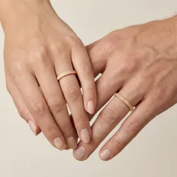 Caelis Trouwring 18K Roségoud – Gestreepte Ring | Celinni