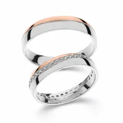 Alliance Luneo Or Blanc & Rose 18K – Alliances Celinni