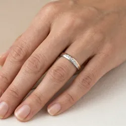 Thera Trouwring Wit & Roségoud 18K met Natuurlijke Diamanten