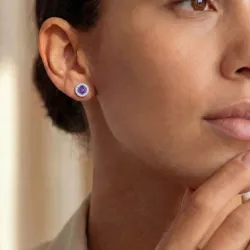 Pendientes de amatista Mon Amour en oro 18K y diamantes