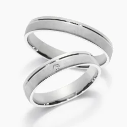 Alianza Aelia Oro Blanco 18K – Acabado Texturizado | Celinni