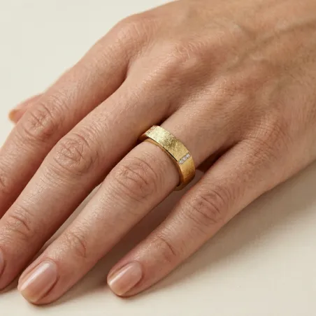 Nox Trouwring met Natuurlijke Diamanten in 18K Goud