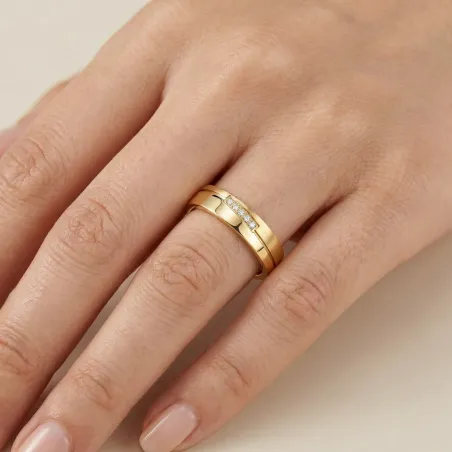 Alianza Vegae Diamantes Naturales Oro 18K