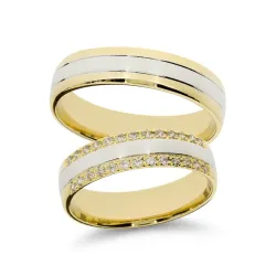 Conexa Trouwring Wit- & Geelgoud 18K | Trouwringen Celinni