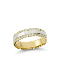 Conexa Ehering Weiß- & Gelbgold 18K mit Naturdiamanten