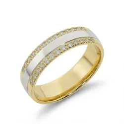 Alliance Conexa en Or Blanc & Jaune 18K et Diamants Naturels