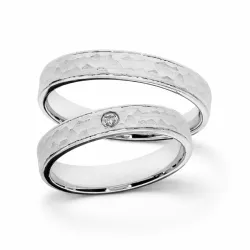 Alliance Noyau Or Blanc 18K – Design Sculpté et Texturé