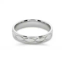 Cadence Ehering aus 18K Weißgold – Graviertes Design 4 mm