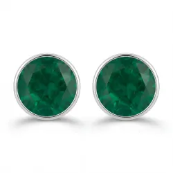 Pendientes Reine de esmeralda redonda en oro 18K o platino