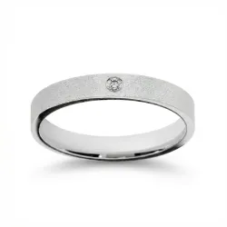Alianza Surface Oro Blanco 18K y Diamante Natural 0,02 ct