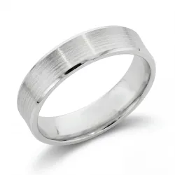 Angle Ehering 18K Weißgold – Satinierte Oberfläche 4 mm