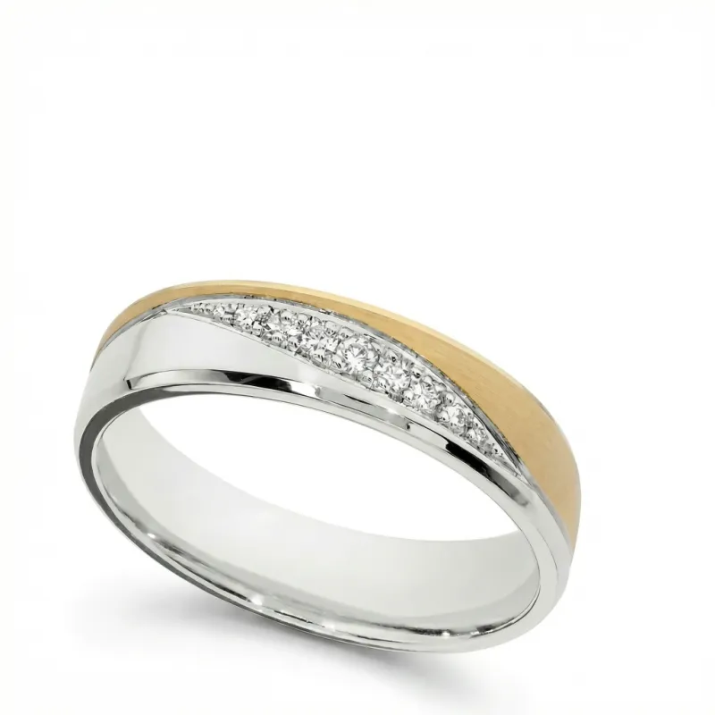 Alliance Velours Or Blanc & Jaune 18K et Diamants Naturels