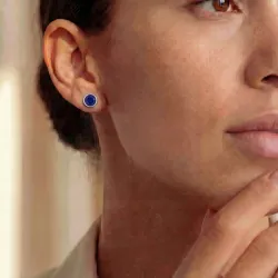 Pendientes Reine de zafiro azul redondo en oro 18K o platino