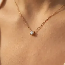 Pendentif Diamant Naturel Promesse | Or rose 18K et diamants