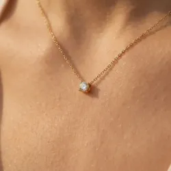 Colgante Promesse con diamante natural en oro amarillo 18K