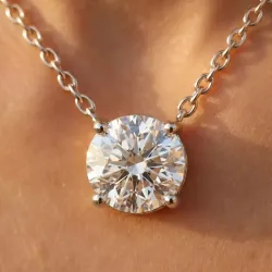 Pendentif Diamant Naturel Promesse l Or blanc 18K et diamant