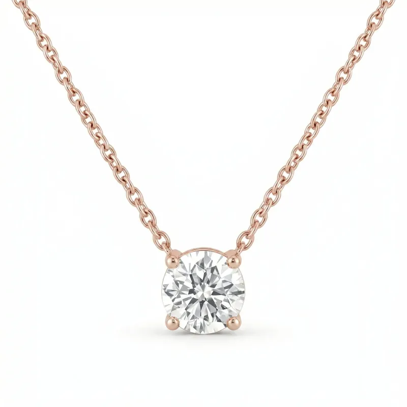 Colgante Promesse con diamante natural en oro rosa 18K – Edición fina