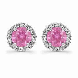 Ma Vie Rosa Saphir-Ohrringe mit Diamanten aus 18K Gold