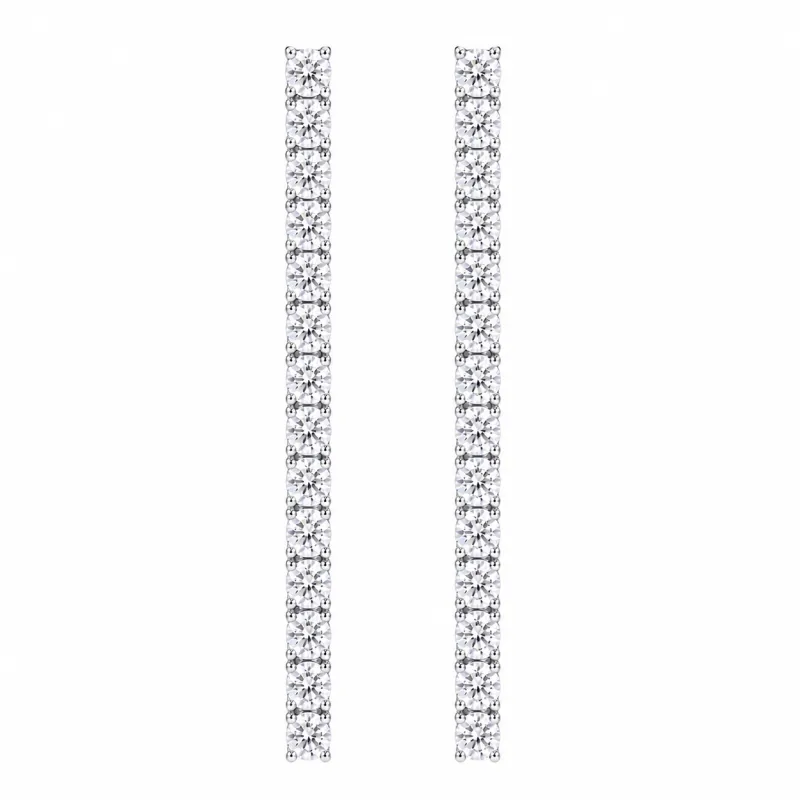 Single-Row Diamond Drop Earrings in 18K Gold | Celinni