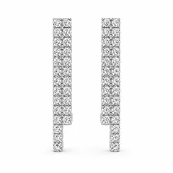 Promesse 2 Row Diamond Drop Earrings - Earrings Celinni