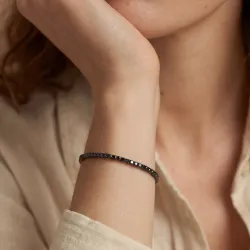Schwarzer Diamant Fluss Armband Schwarzes Gold