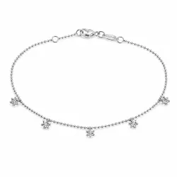 Natural Diamond Dangle Chain Bracelet in 18K White Gold