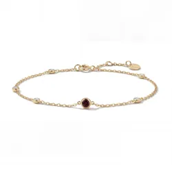 Granat-Armband Januar mit Diamanten aus 18K Gelbgold