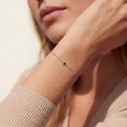 Granat-Armband Januar mit Diamanten aus 18K Gelbgold