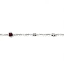 Granat-Armband Januar mit Diamanten aus 18K Weißgold