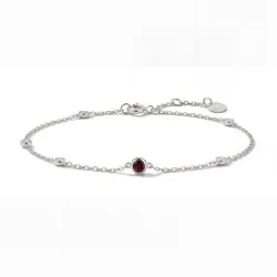 Granat-Armband Januar mit Diamanten aus 18K Weißgold