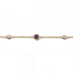 Amethyst-Armband Februar mit Diamanten aus 18K Gelbgold