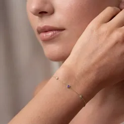 Amethyst-Armband Februar mit Diamanten aus 18K Gelbgold