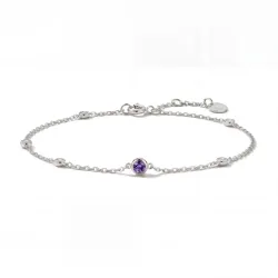 Amethyst-Armband Februar mit Diamanten aus 18K Weißgold