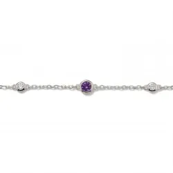 Amethyst-Armband Februar mit Diamanten aus 18K Weißgold