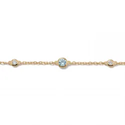 Aquamarin-Armband März mit Diamanten aus 18K Gelbgold