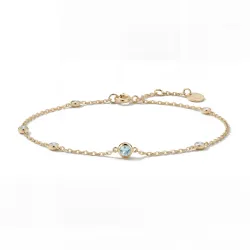Aquamarin-Armband März mit Diamanten aus 18K Gelbgold