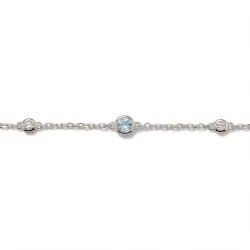 Aquamarin-Armband März mit Diamanten aus 18K Weißgold
