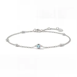 Aquamarin-Armband März mit Diamanten aus 18K Weißgold
