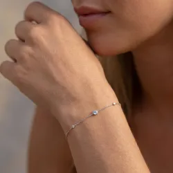 Aquamarin-Armband März mit Diamanten aus 18K Weißgold
