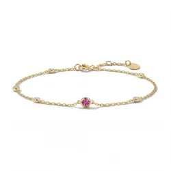 Turmalin-Armband Oktober mit Diamanten aus 18K Gelbgold
