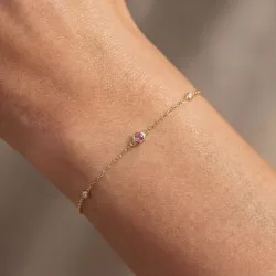 Turmalin-Armband Oktober mit Diamanten aus 18K Gelbgold