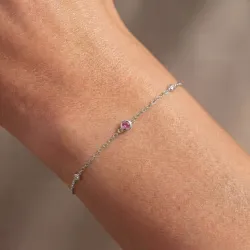 Turmalin-Armband Oktober mit Diamanten aus 18K Weißgold