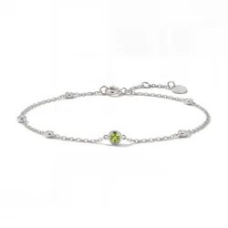 Peridot-Armband August mit Diamanten aus 18K Wei&szlig;gold