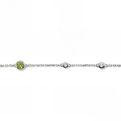 Peridot-Armband August mit Diamanten aus 18K Wei&szlig;gold