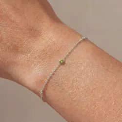 Peridot-Armband August mit Diamanten aus 18K Wei&szlig;gold
