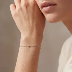 Peridot-Armband August mit Diamanten aus 18K Wei&szlig;gold