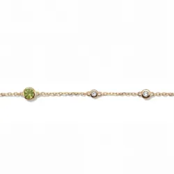 Peridot-Armband August mit Diamanten aus 18K Gelbgold